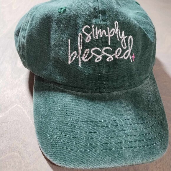 Simply blessed distressed army green hat 100% cotton Adorable jesus‎ - Picture 8 of 11